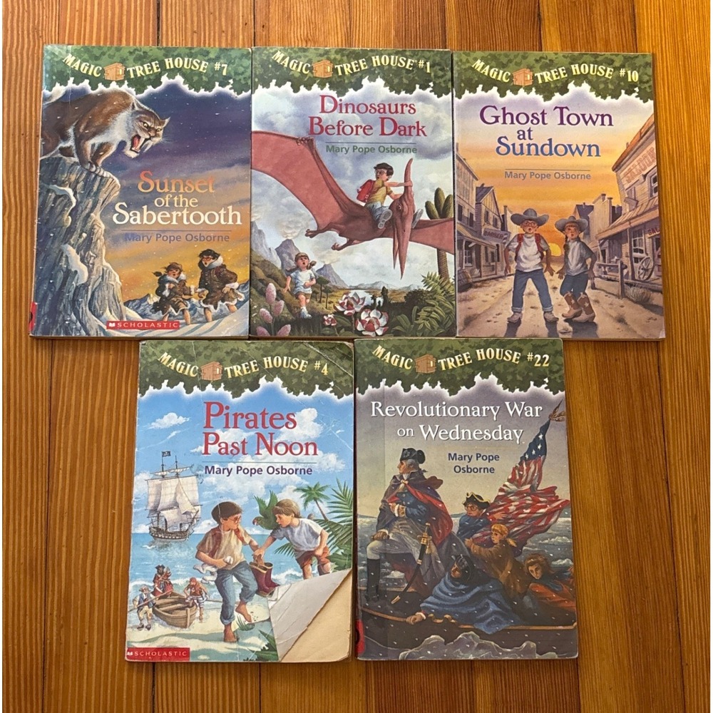 Magic Tree House Book Lot of 5 Mary Pope Osborne Paperbacks 1 4 7 10 22 Kids